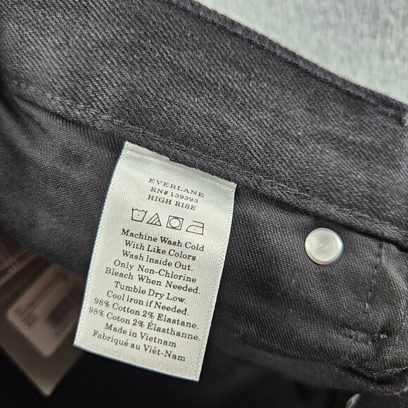 Everlane Jeans Womens 30 Black High Rise Skinny Ankle Stretch Denim Pants‎ - Picture 5 of 15